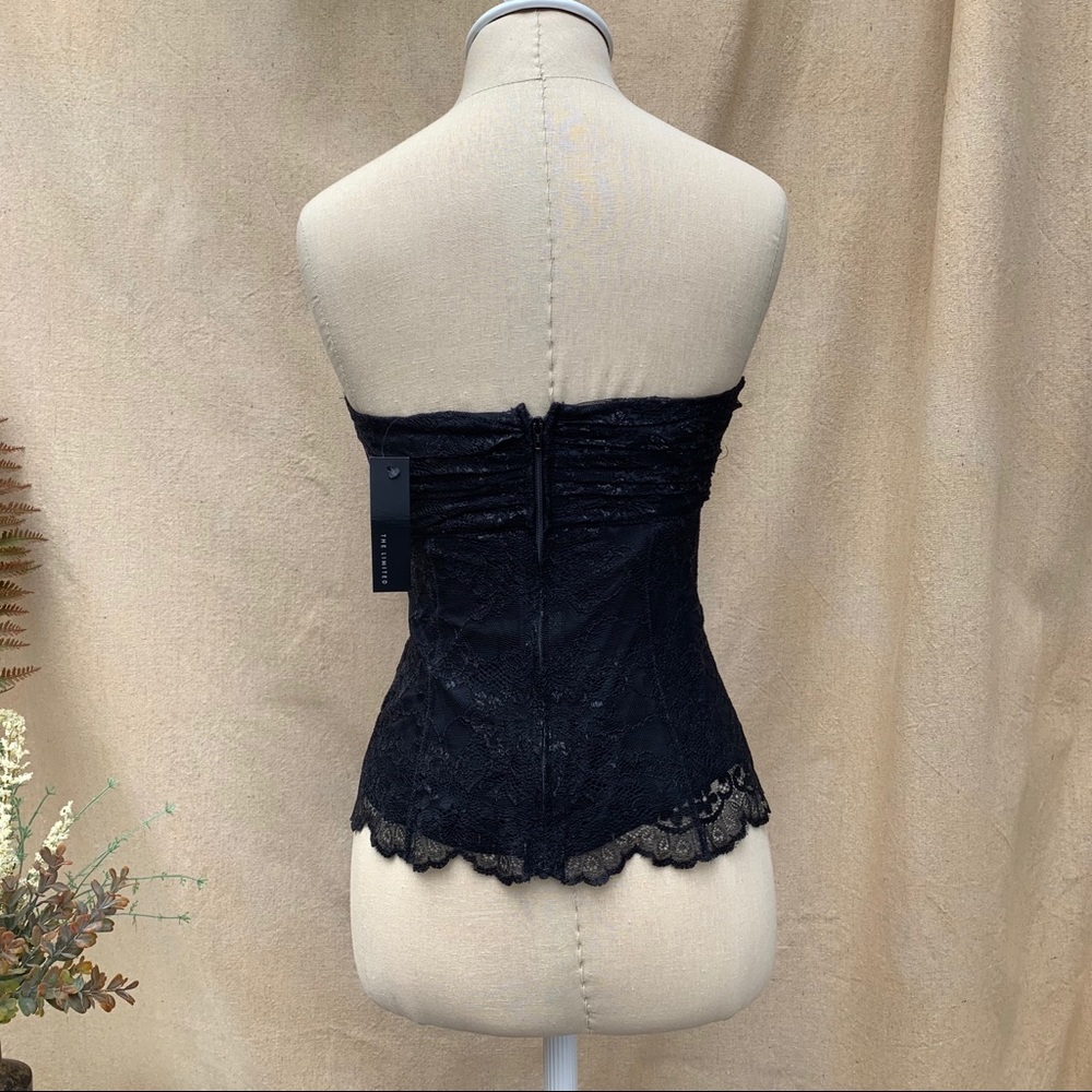 THE LIMITED black lace strapless zip up top NWT - Picture 3 of 16